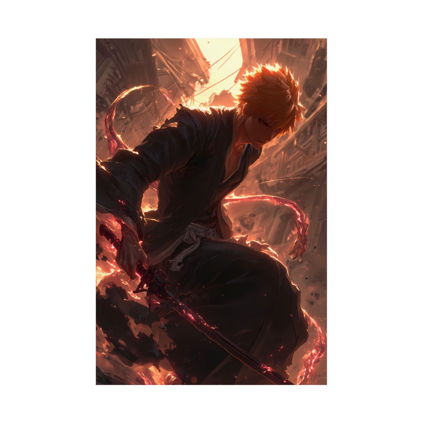 Ichigo Kurosaki Bleach Thousand Year Blood War Anime Matte Vertical Poster Wall Art