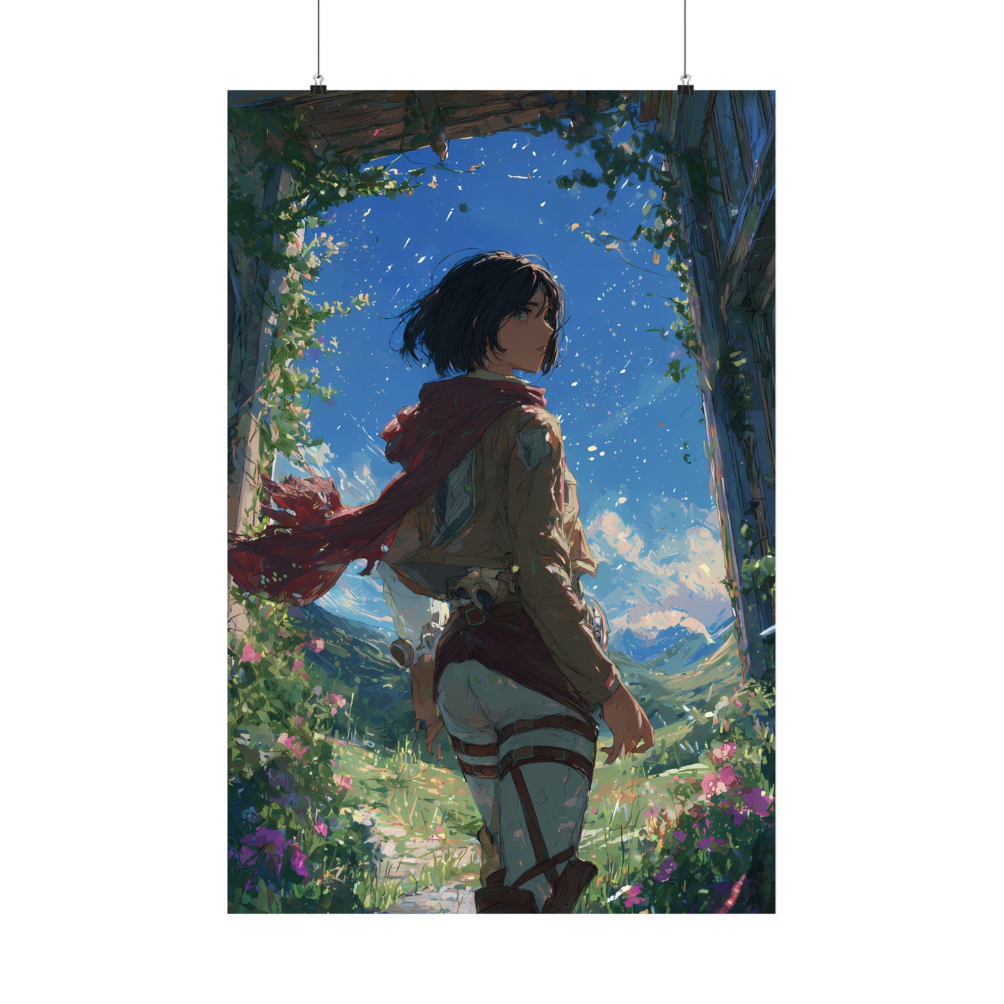Mikasa Ackerman, Attack On Titan Anime Fan Art Matte Vertical Poster Wall Art