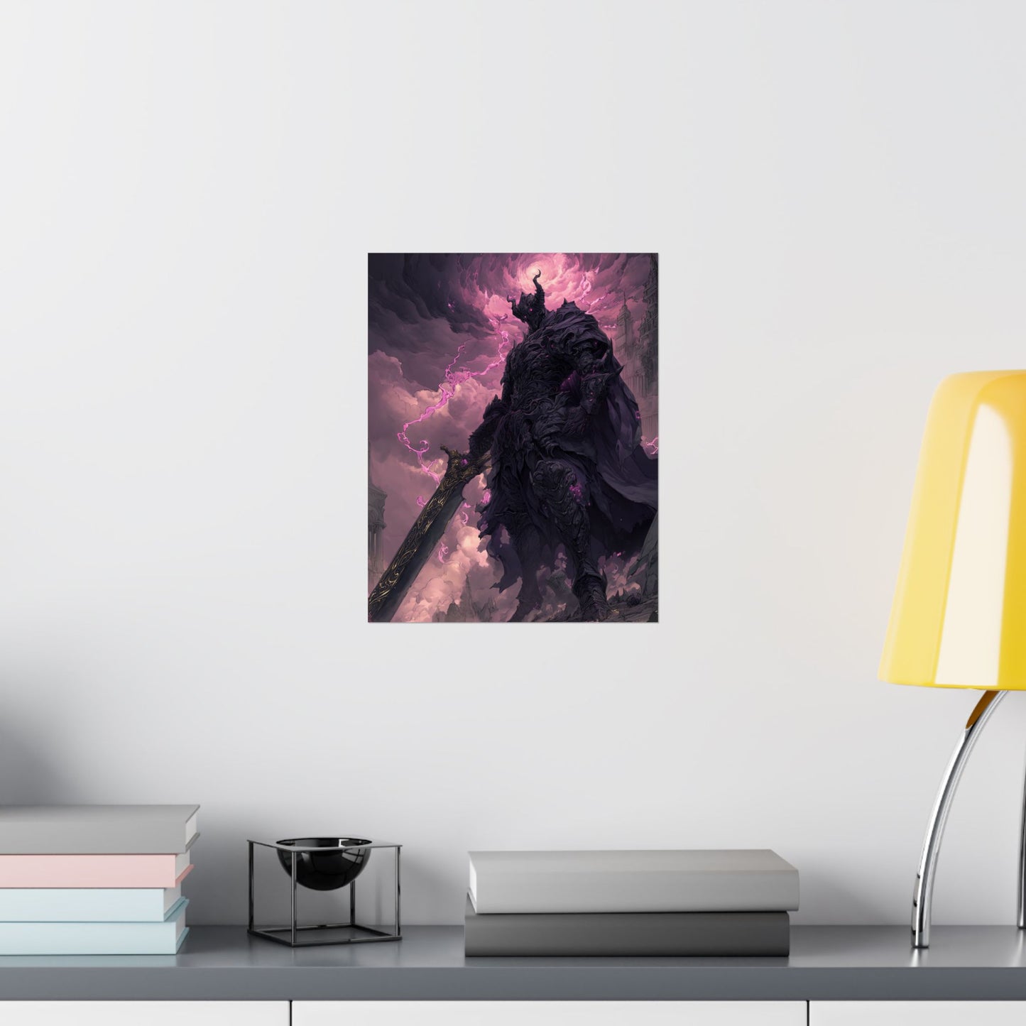 Dark Elemental Knight, Original Anime Art Matte Vertical Poster Wall Art