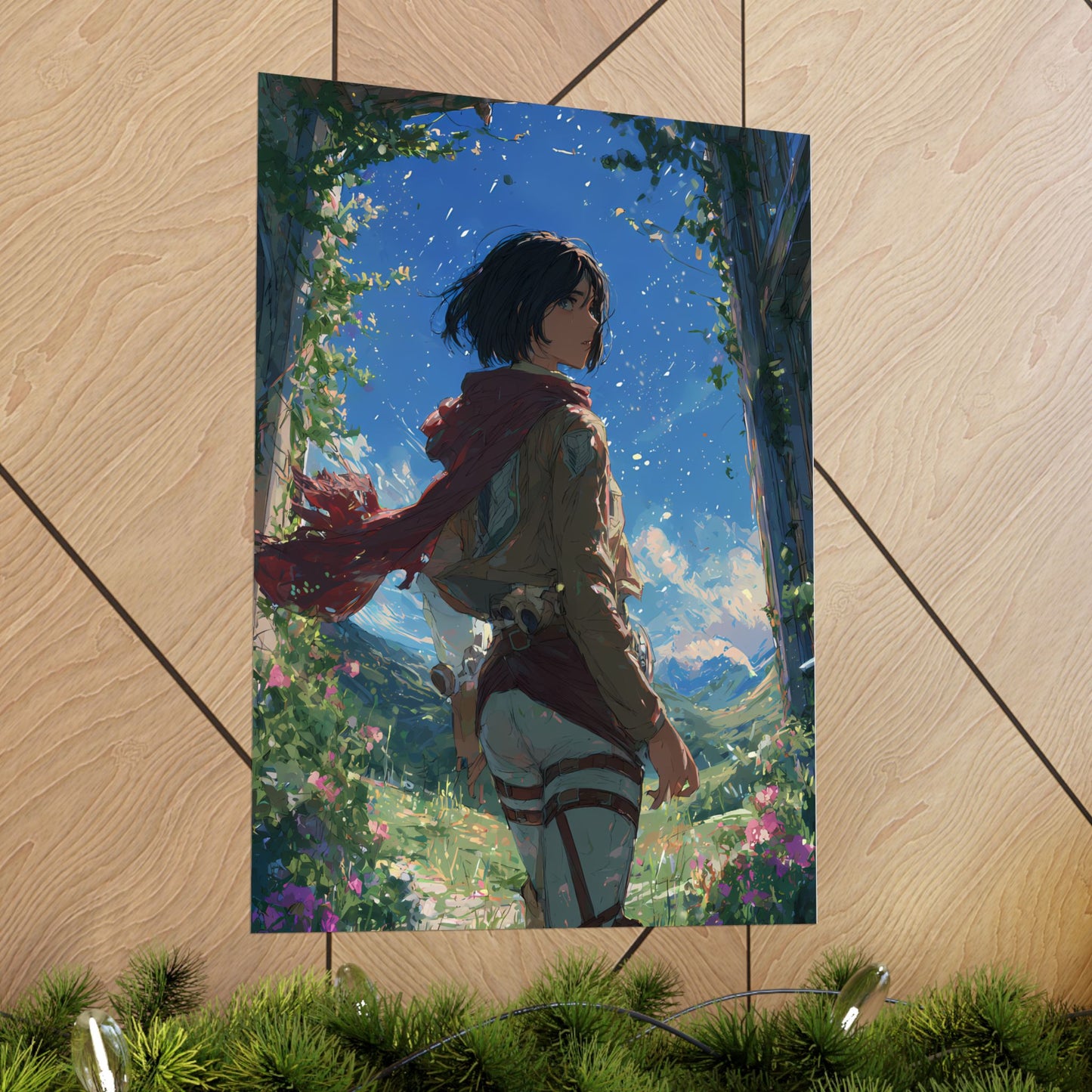 Mikasa Ackerman, Attack On Titan Anime Fan Art Matte Vertical Poster Wall Art
