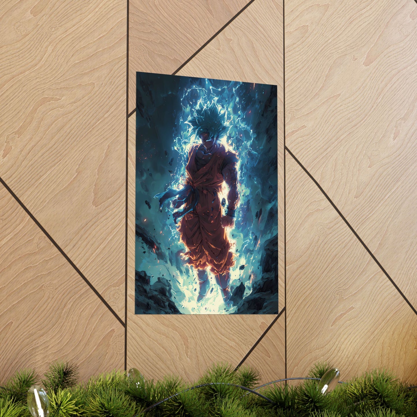 Super Saiyan Blue Goku, Dragon Ball Super Anime Fan Art Matte Vertical Poster Wall Art