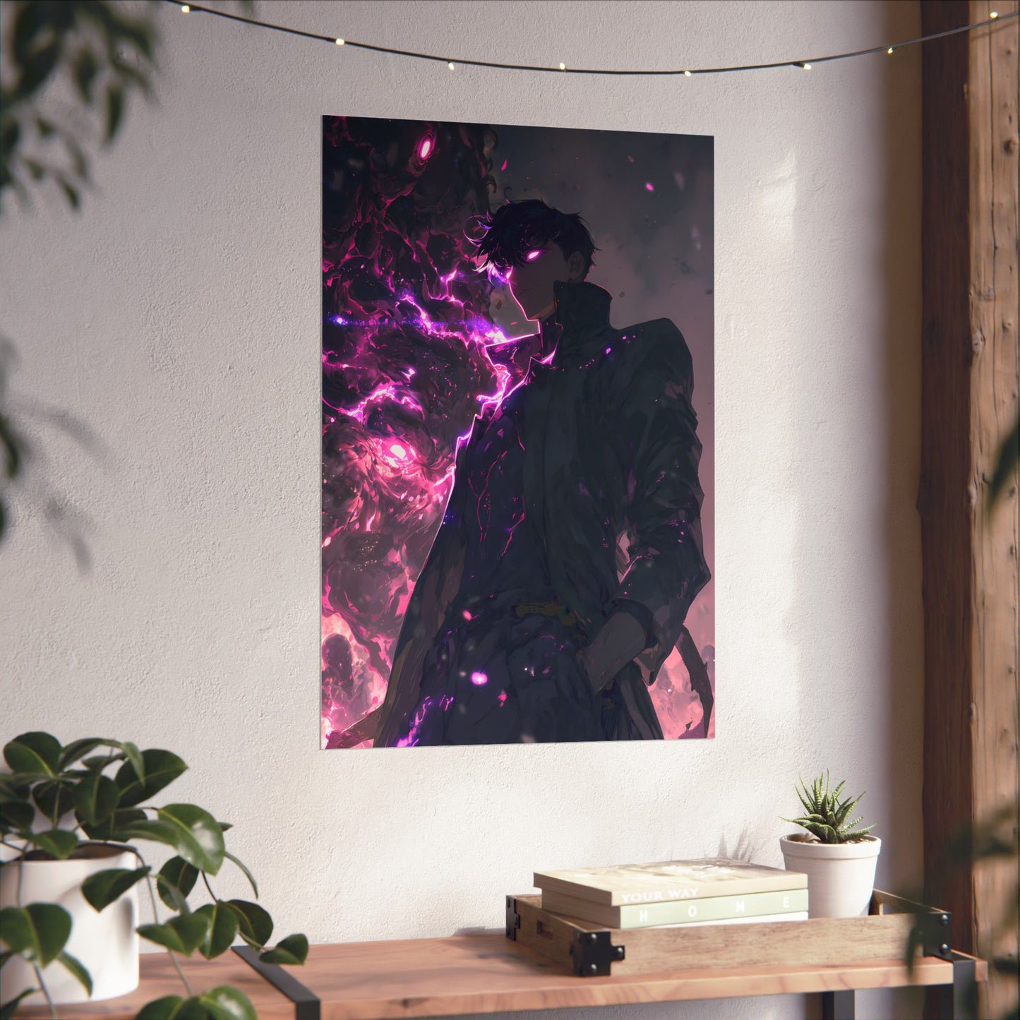 Solo Leveling Sung Jinwoo Shadow Monarch Anime Fan Art Matte Vertical Poster Wall Art