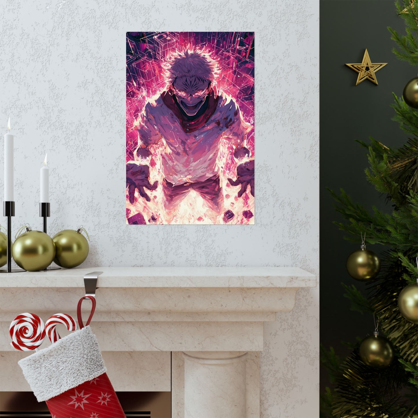 Ryomen Sukuna, Jujutsu Kaisen Anime Fan Art Vertical Poster Wall Art