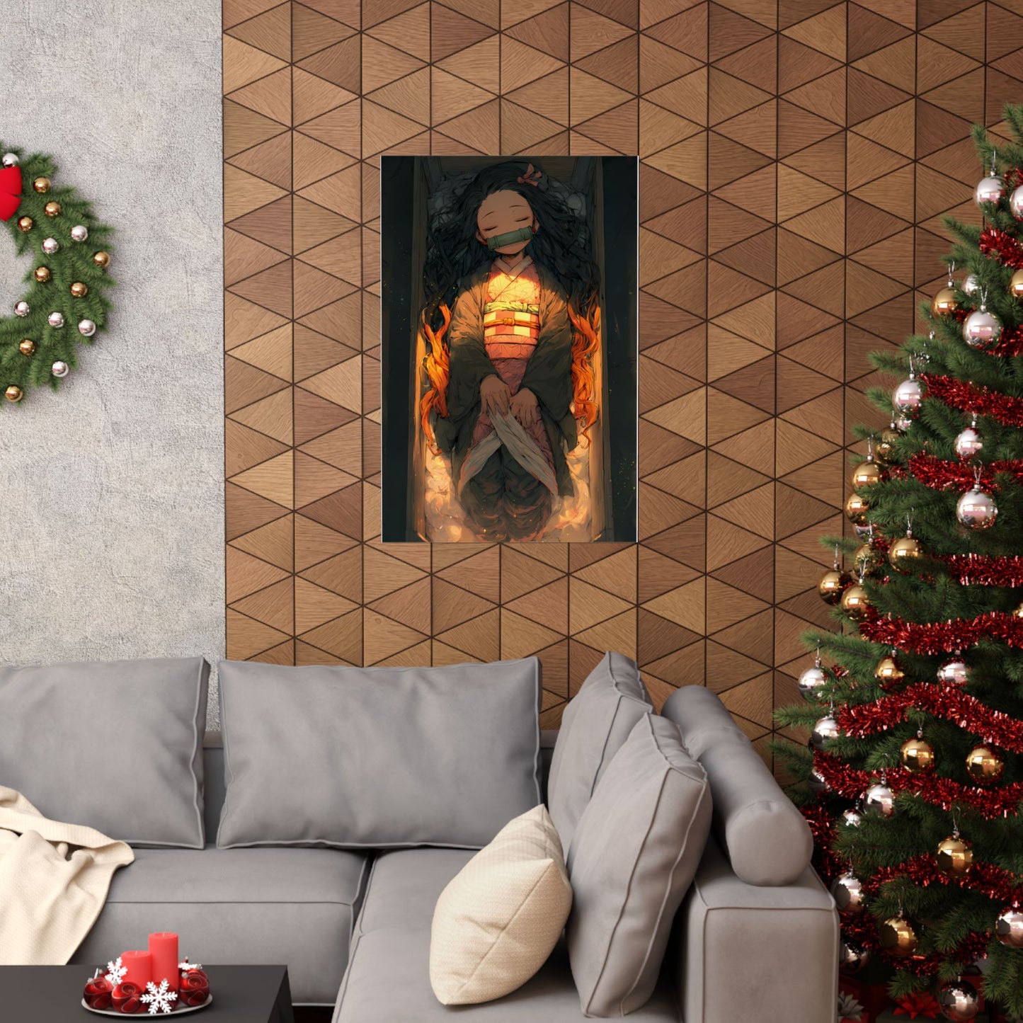 Sleeping Nezuko, Demon Slayer Anime Matte Vertical Poster Wall Art