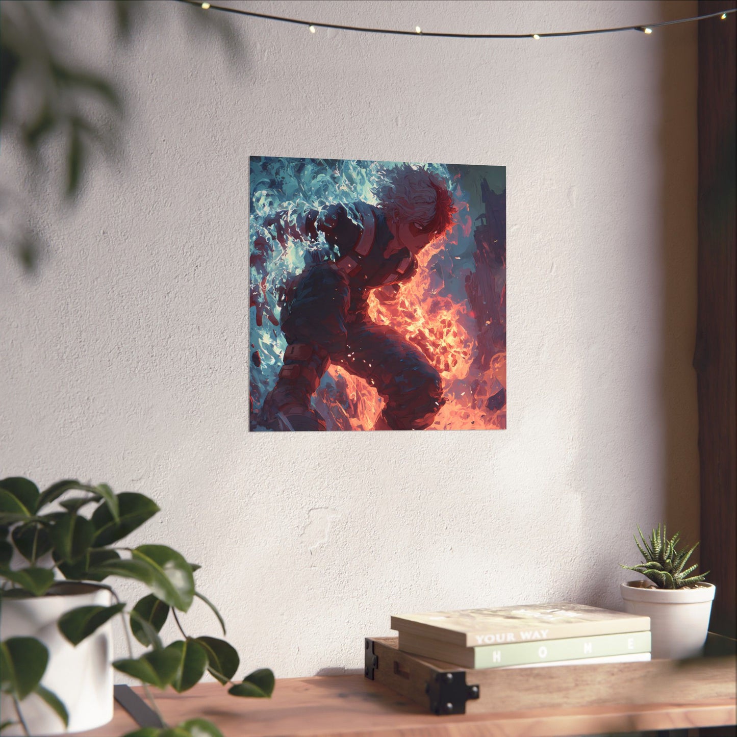 Icy Flames Shoto Todoroki My Hero Academia Anime Matte Vertical Poster Wall Art