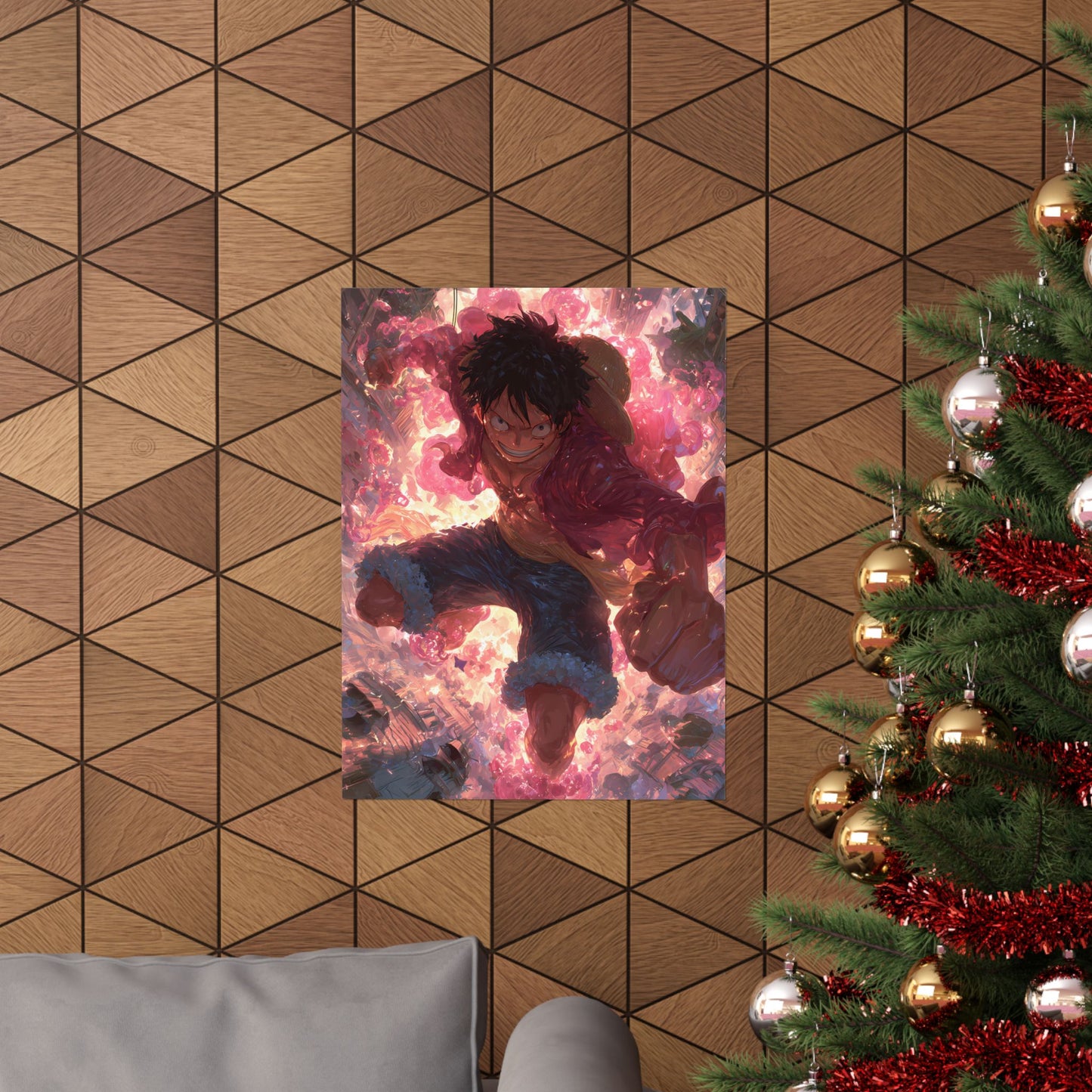 Monkey D. Luffy, One Piece Anime Gomu Gomu No Mi Matte Vertical Poster Wall Art
