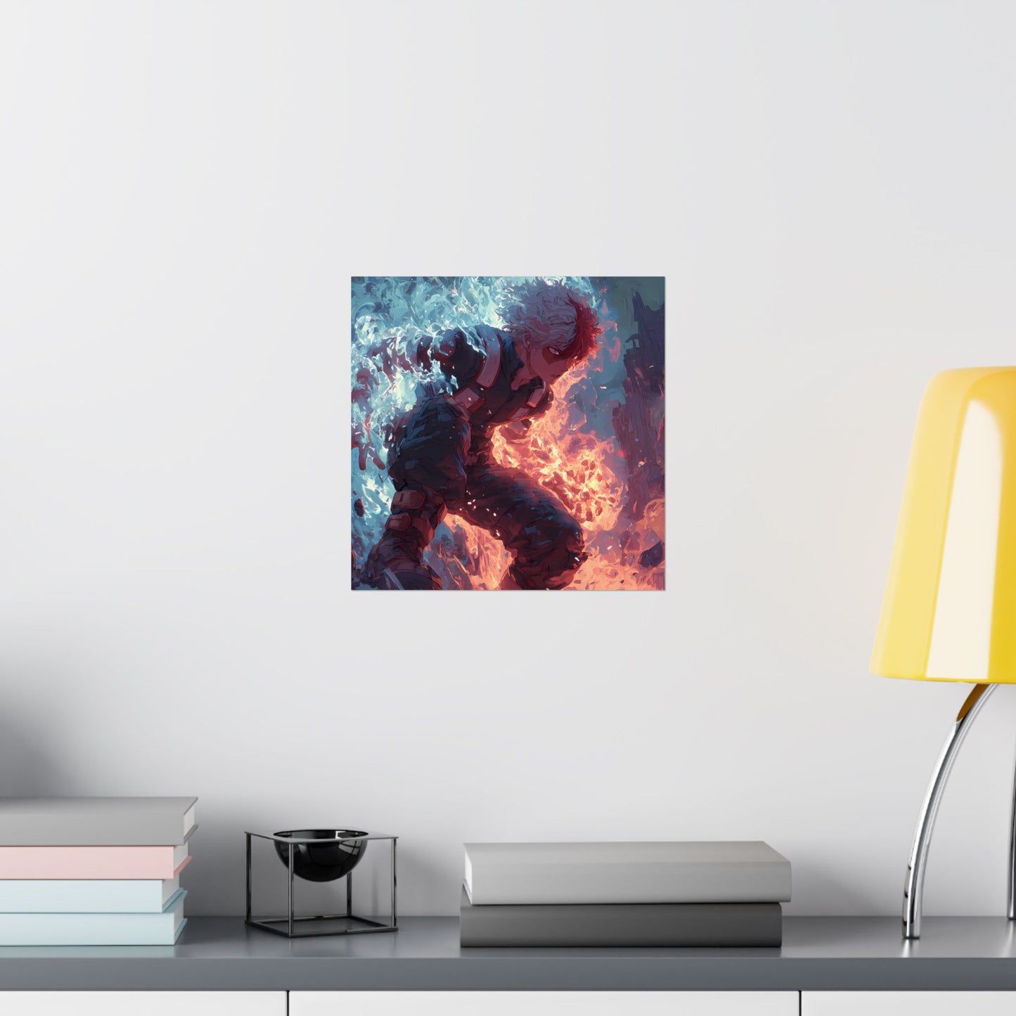 Icy Flames Shoto Todoroki My Hero Academia Anime Matte Vertical Poster Wall Art
