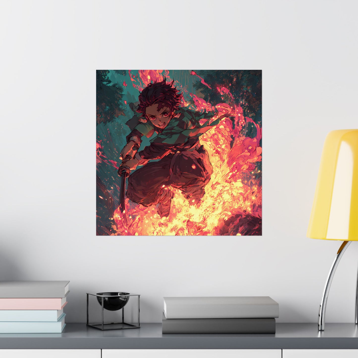 Tanjiro Kamado Hinokami Kagura, Demon Slayer Anime Matte Vertical Poster Wall Art