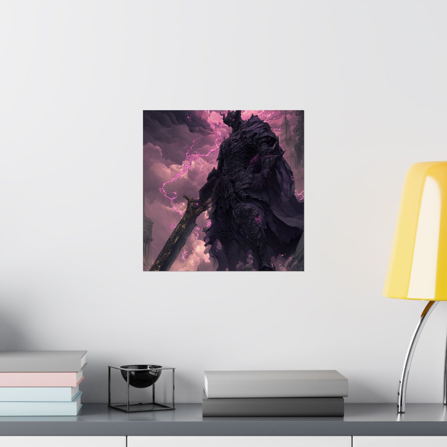 Dark Elemental Knight, Original Anime Art Matte Vertical Poster Wall Art