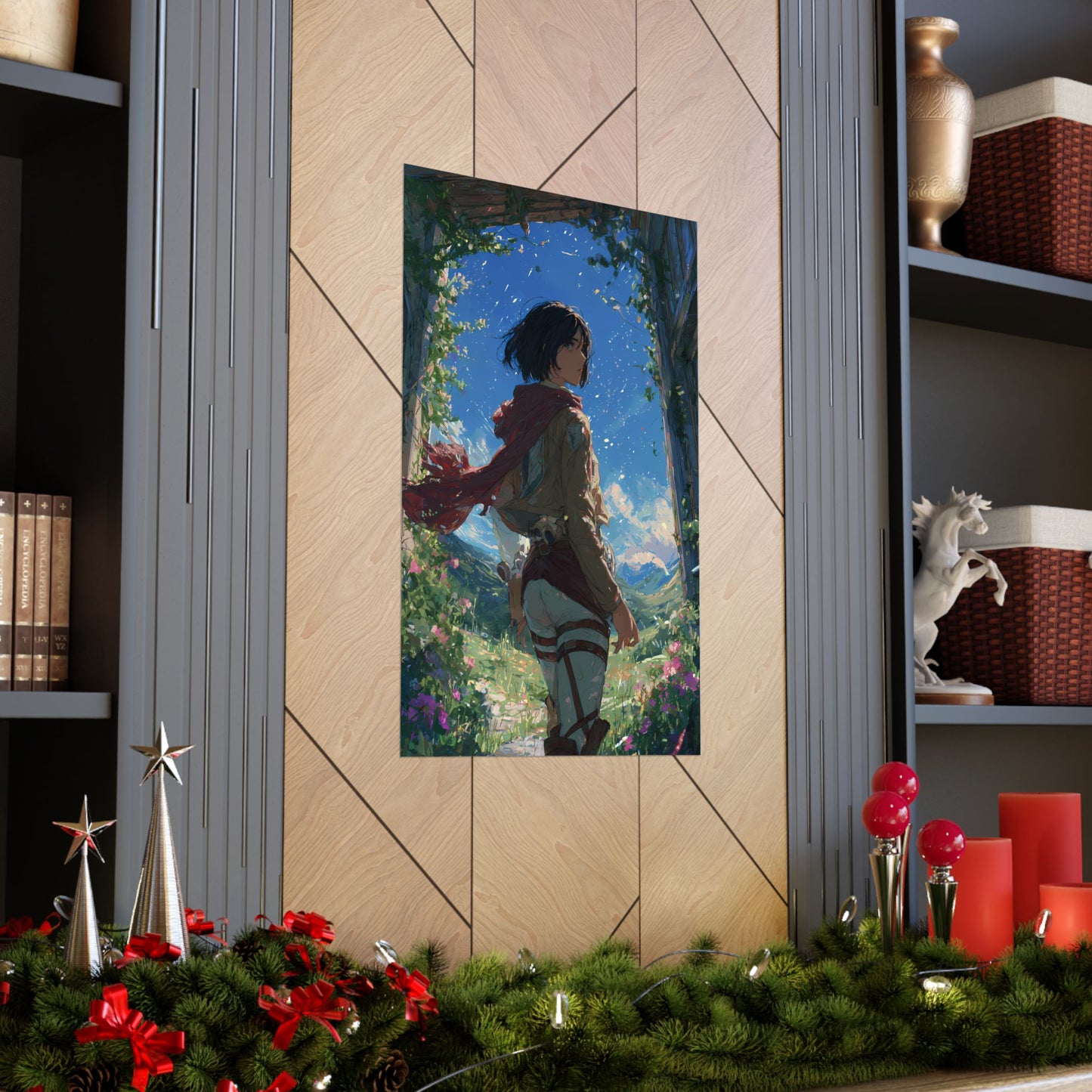 Mikasa Ackerman, Attack On Titan Anime Fan Art Matte Vertical Poster Wall Art