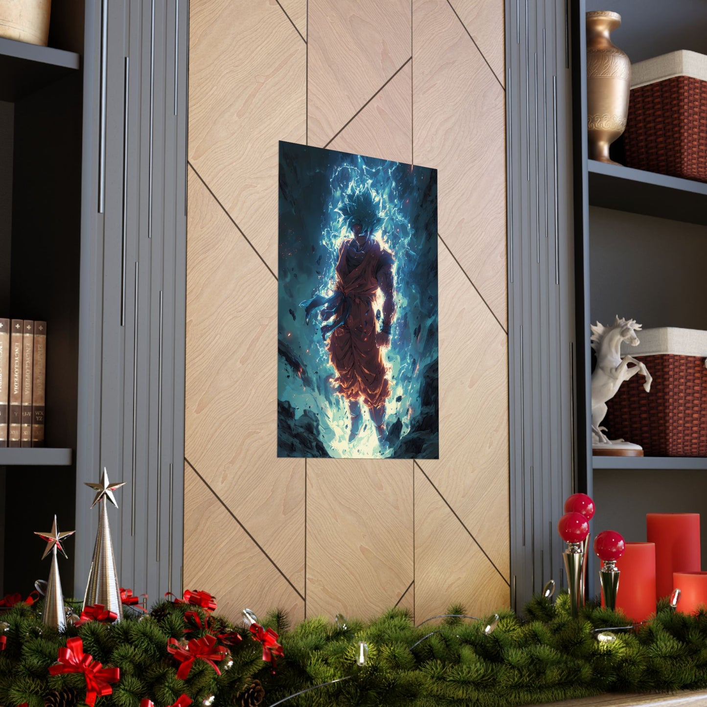 Super Saiyan Blue Goku, Dragon Ball Super Anime Fan Art Matte Vertical Poster Wall Art