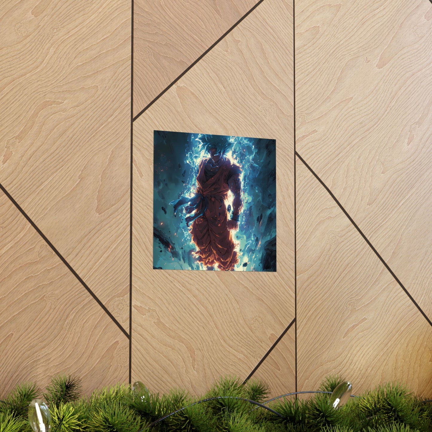 Super Saiyan Blue Goku, Dragon Ball Super Anime Fan Art Matte Vertical Poster Wall Art