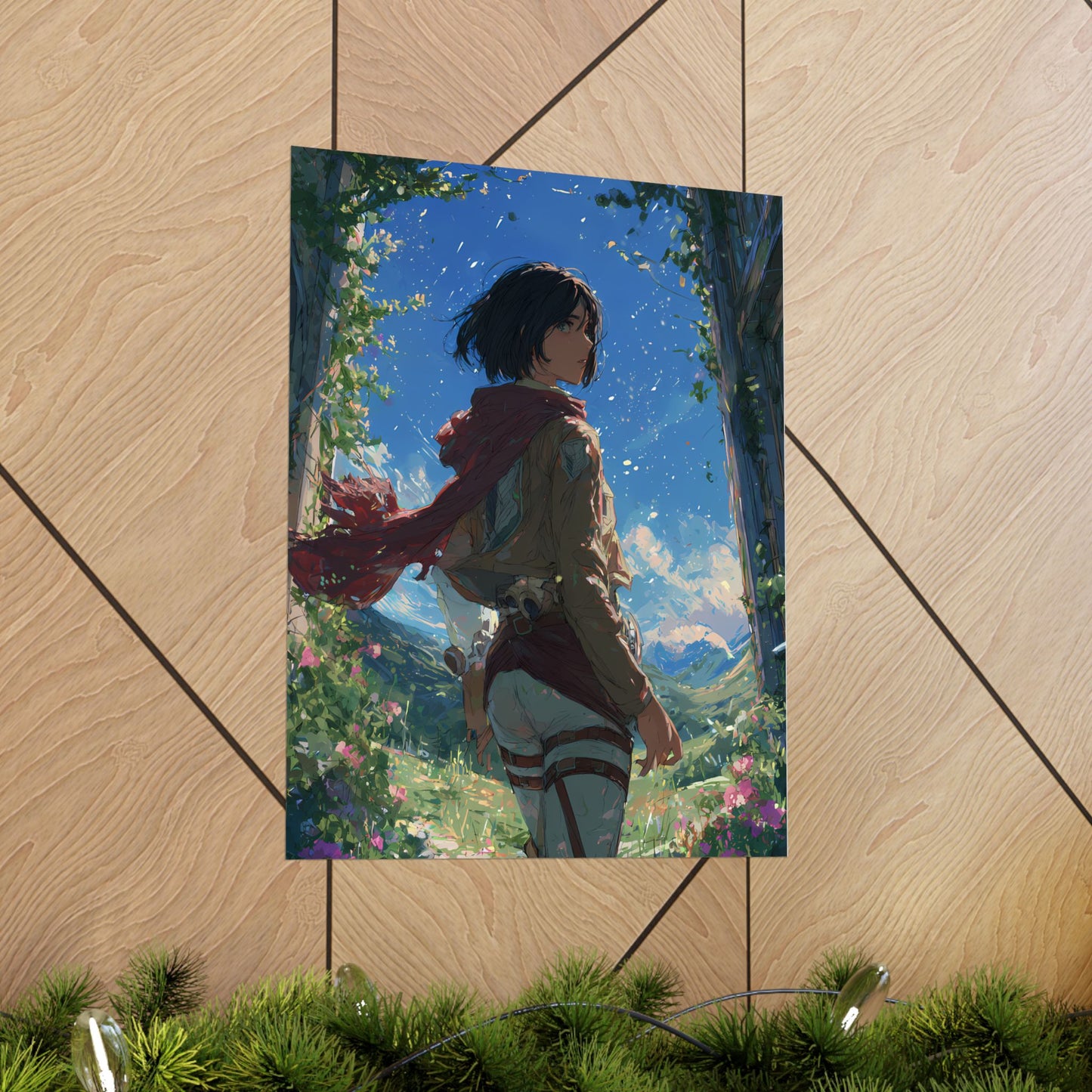 Mikasa Ackerman, Attack On Titan Anime Fan Art Matte Vertical Poster Wall Art