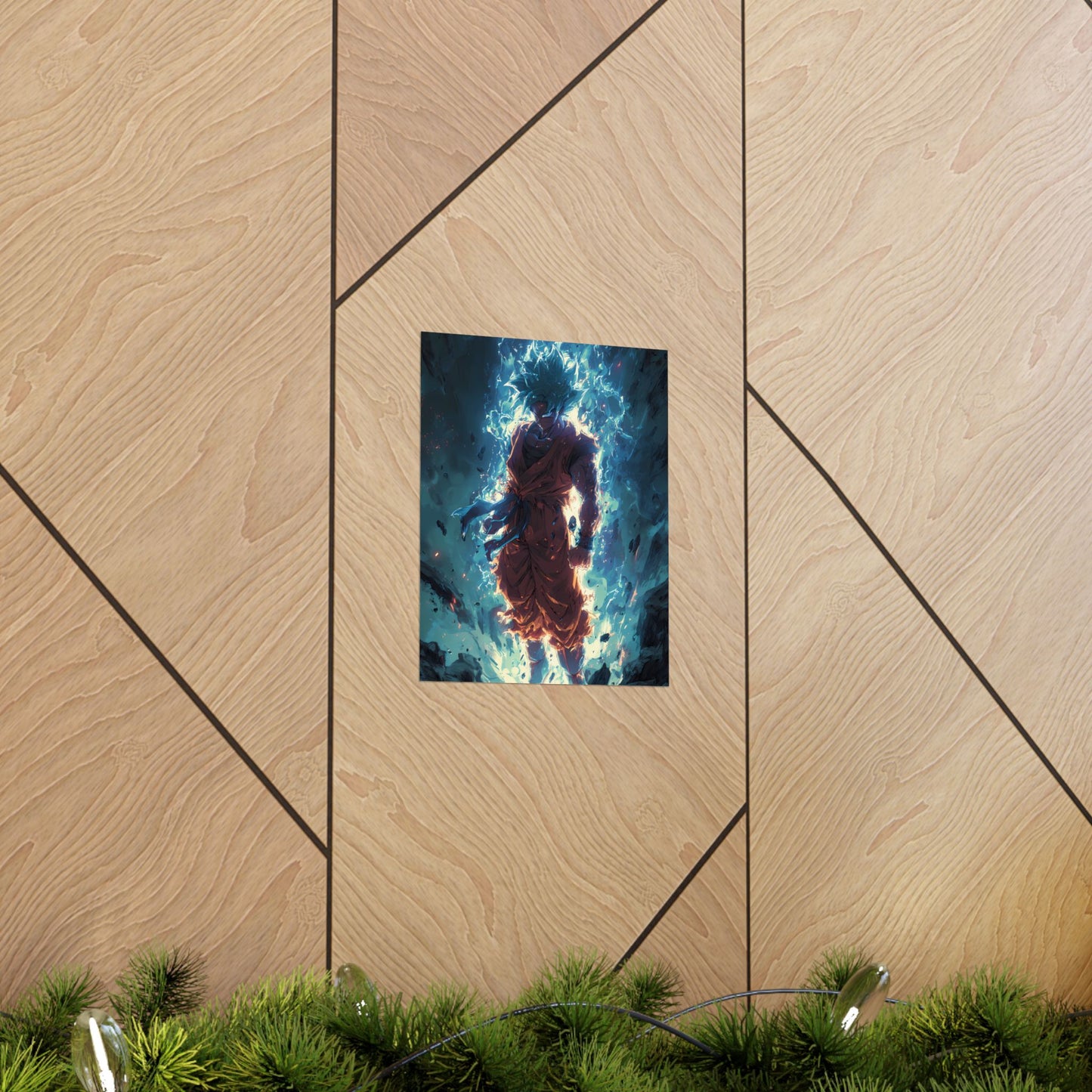 Super Saiyan Blue Goku, Dragon Ball Super Anime Fan Art Matte Vertical Poster Wall Art