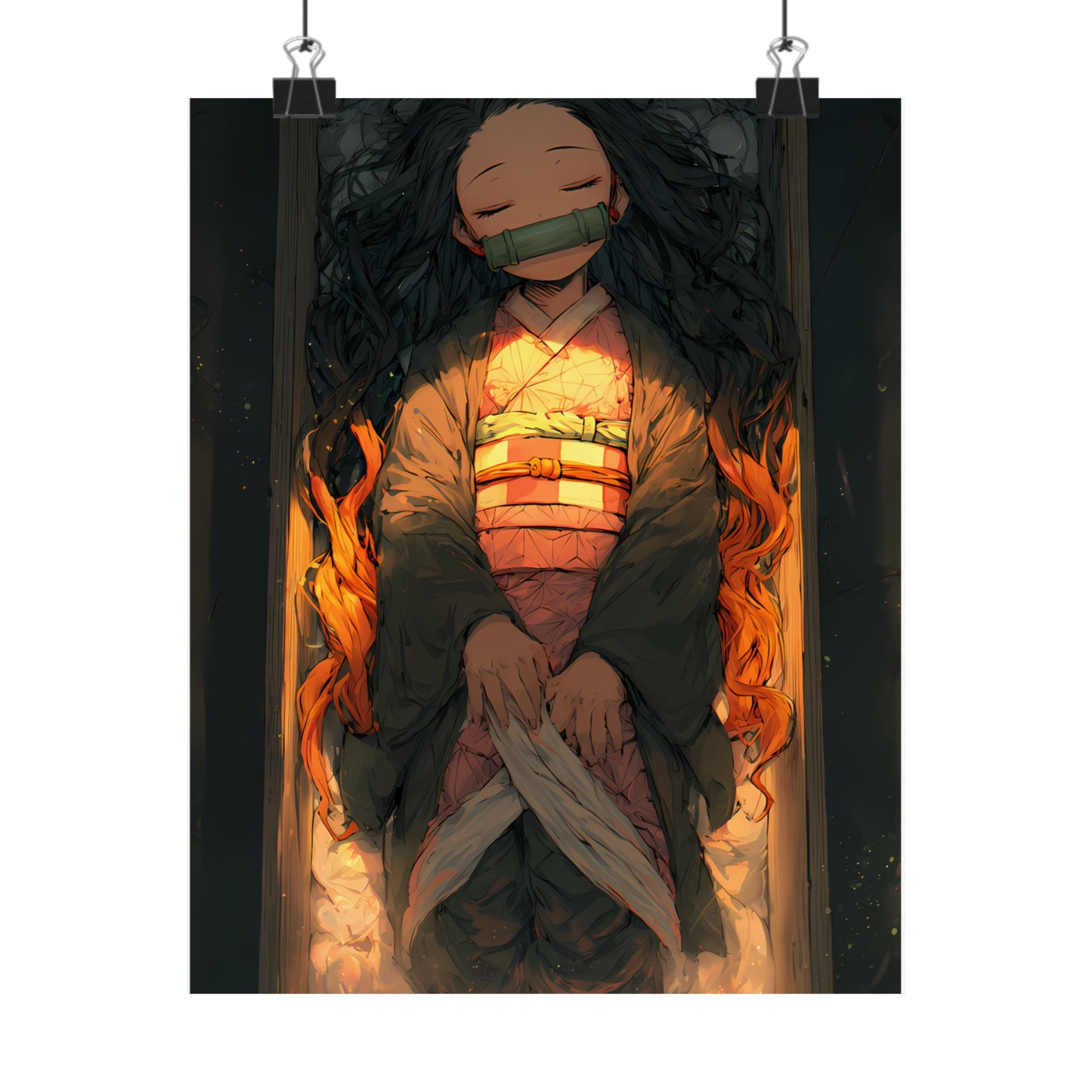 Sleeping Nezuko, Demon Slayer Anime Matte Vertical Poster Wall Art