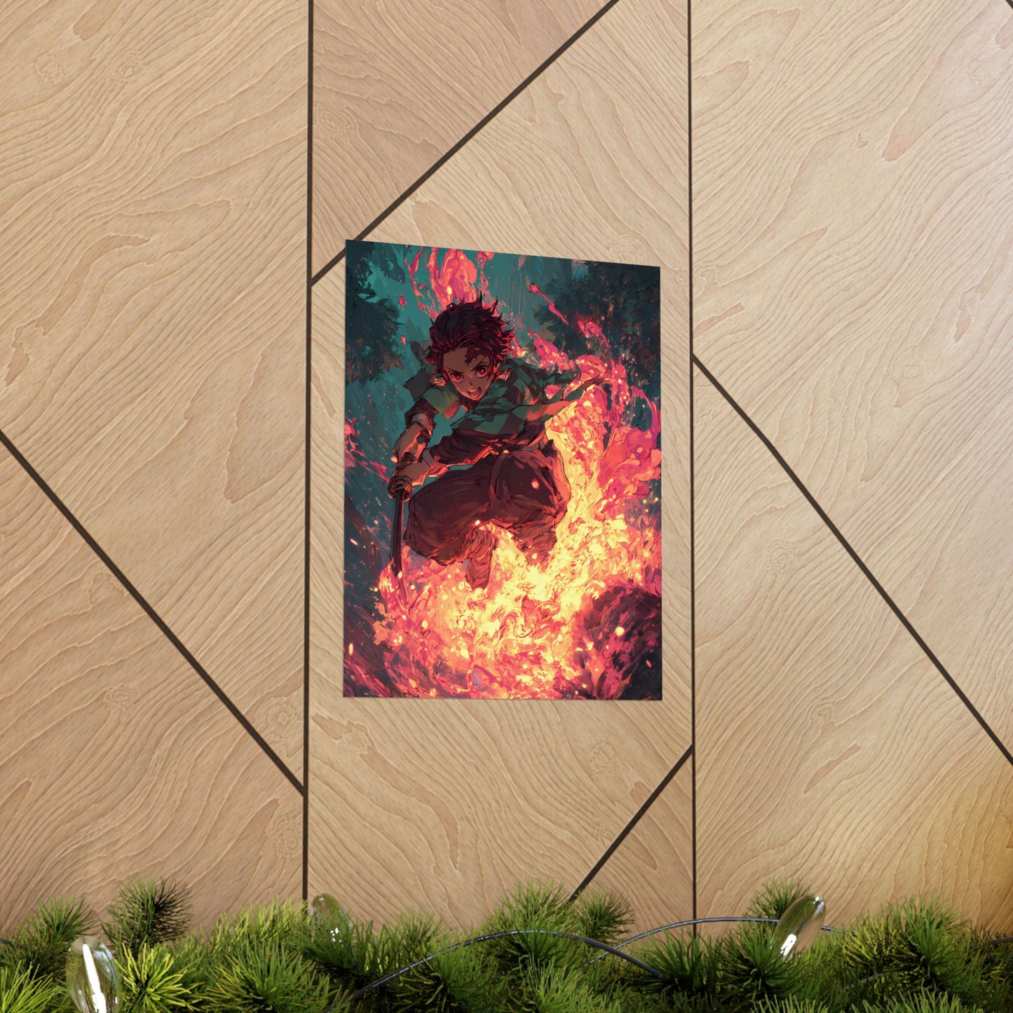 Tanjiro Kamado Hinokami Kagura, Demon Slayer Anime Matte Vertical Poster Wall Art