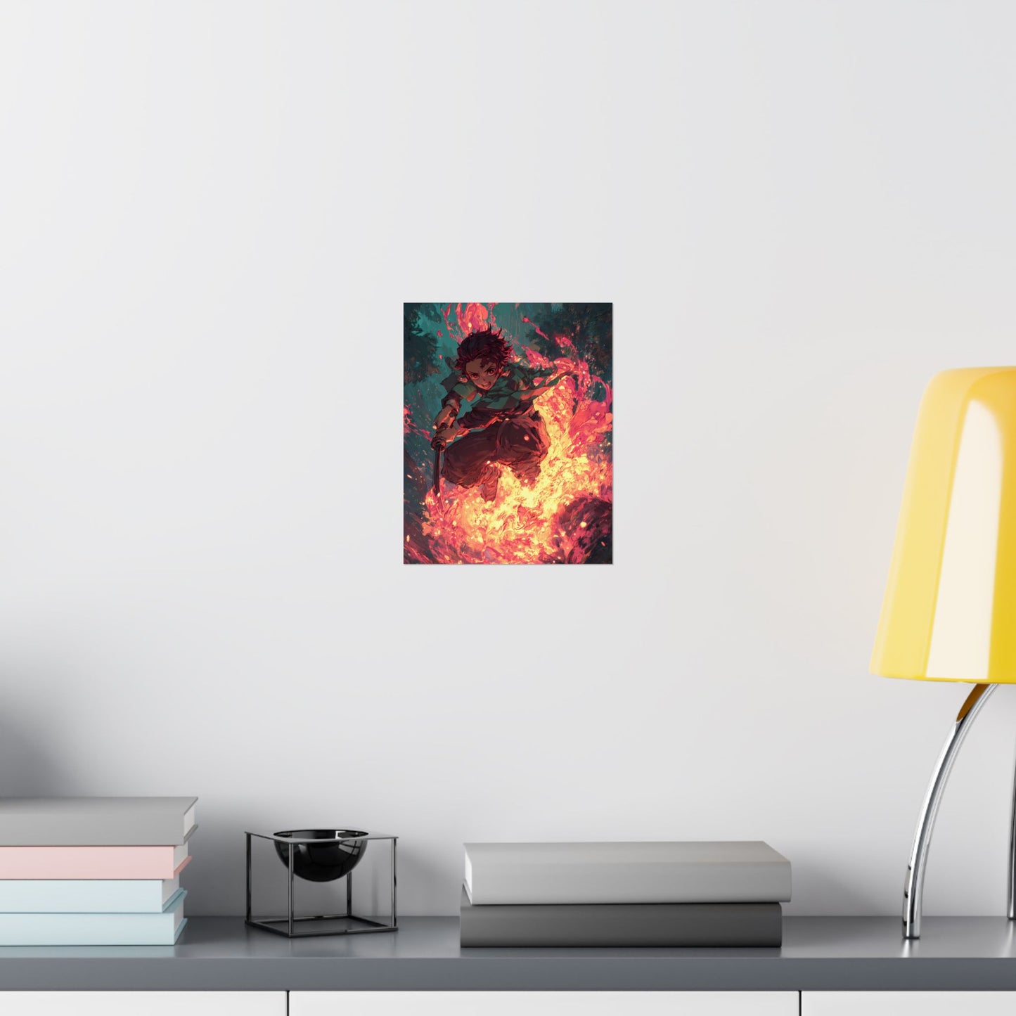 Tanjiro Kamado Hinokami Kagura, Demon Slayer Anime Matte Vertical Poster Wall Art