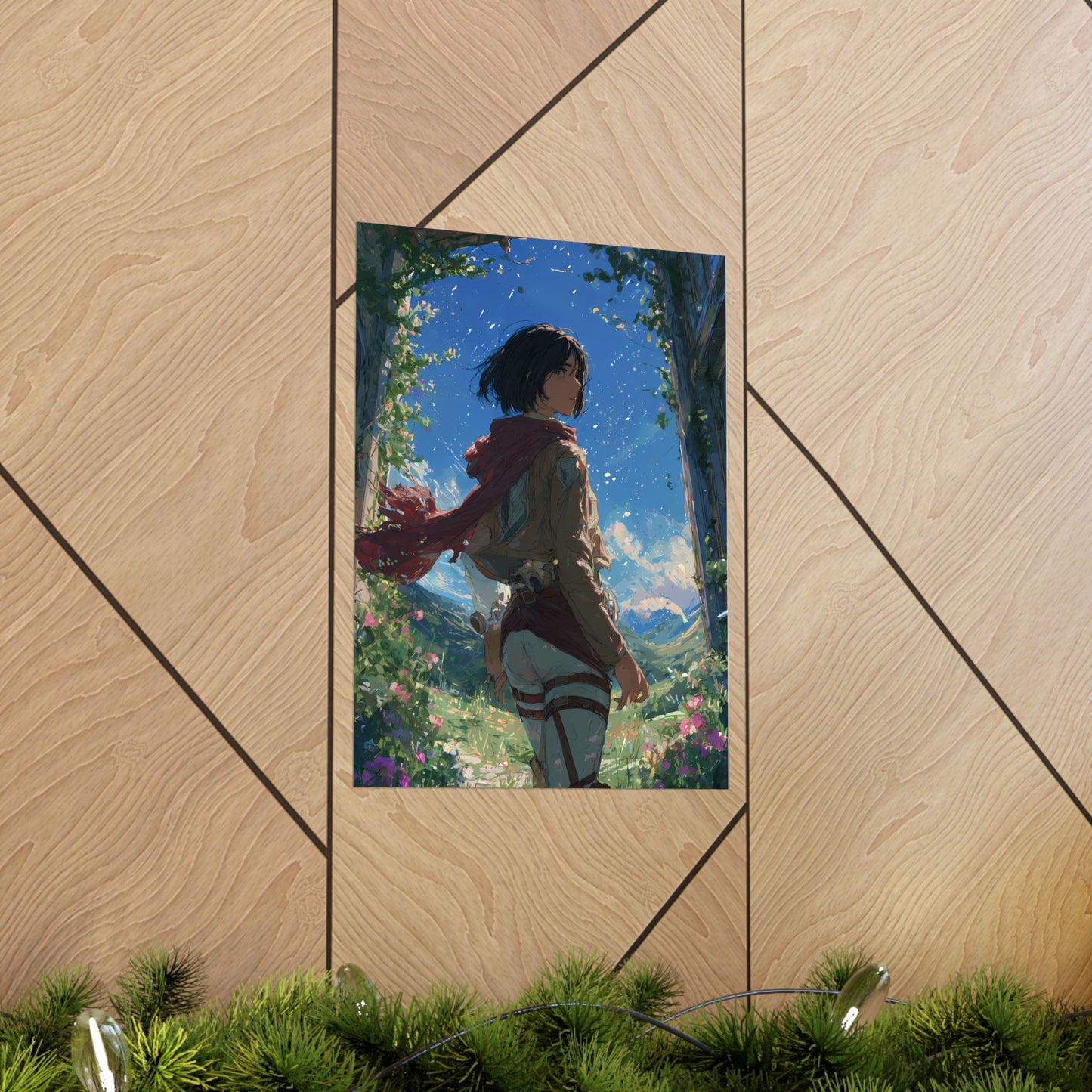 Mikasa Ackerman, Attack On Titan Anime Fan Art Matte Vertical Poster Wall Art