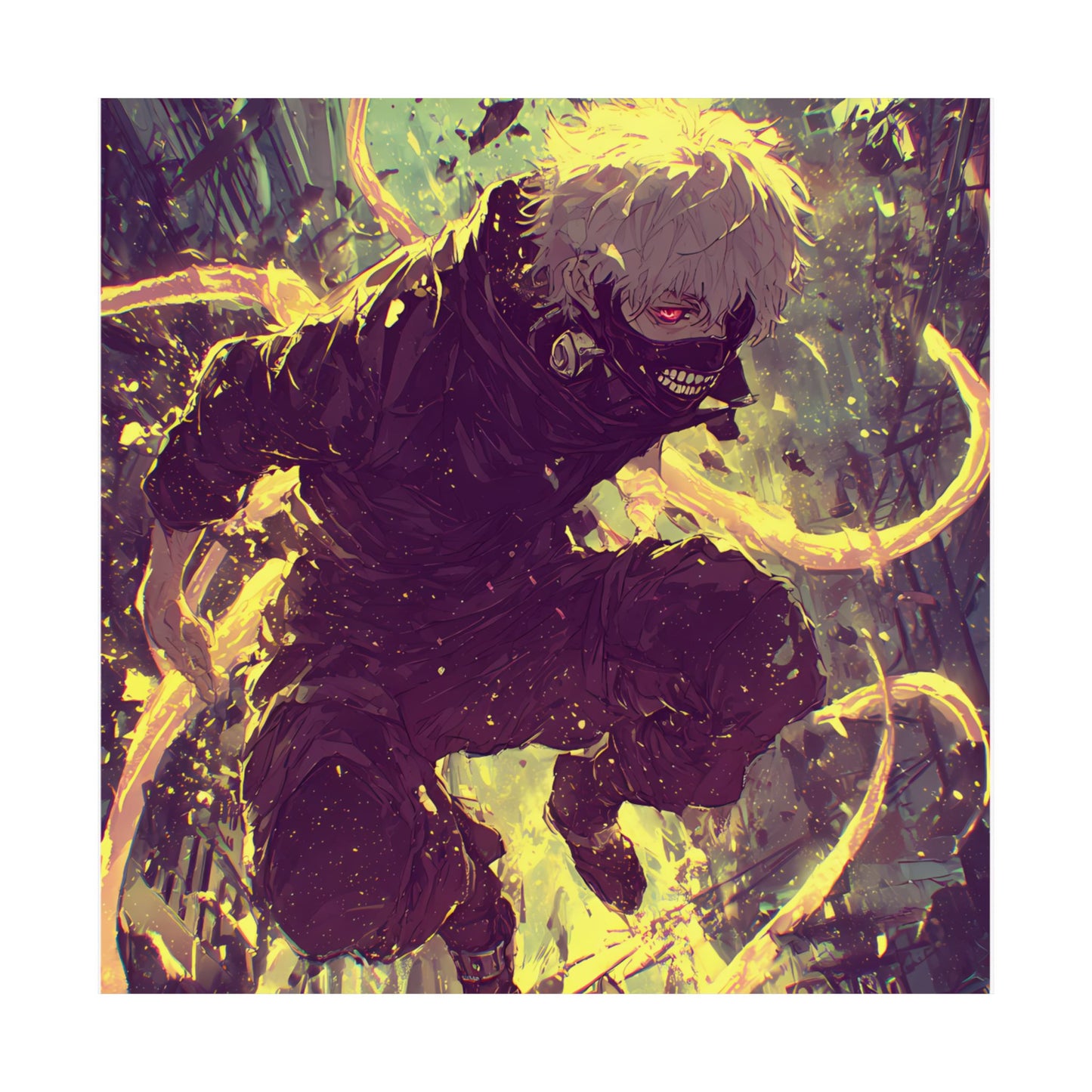 Tokyo Ghoul One Eyed Ghoul Kaneki Ken Anime Fan Art Matte Vertical Poster Wall Art