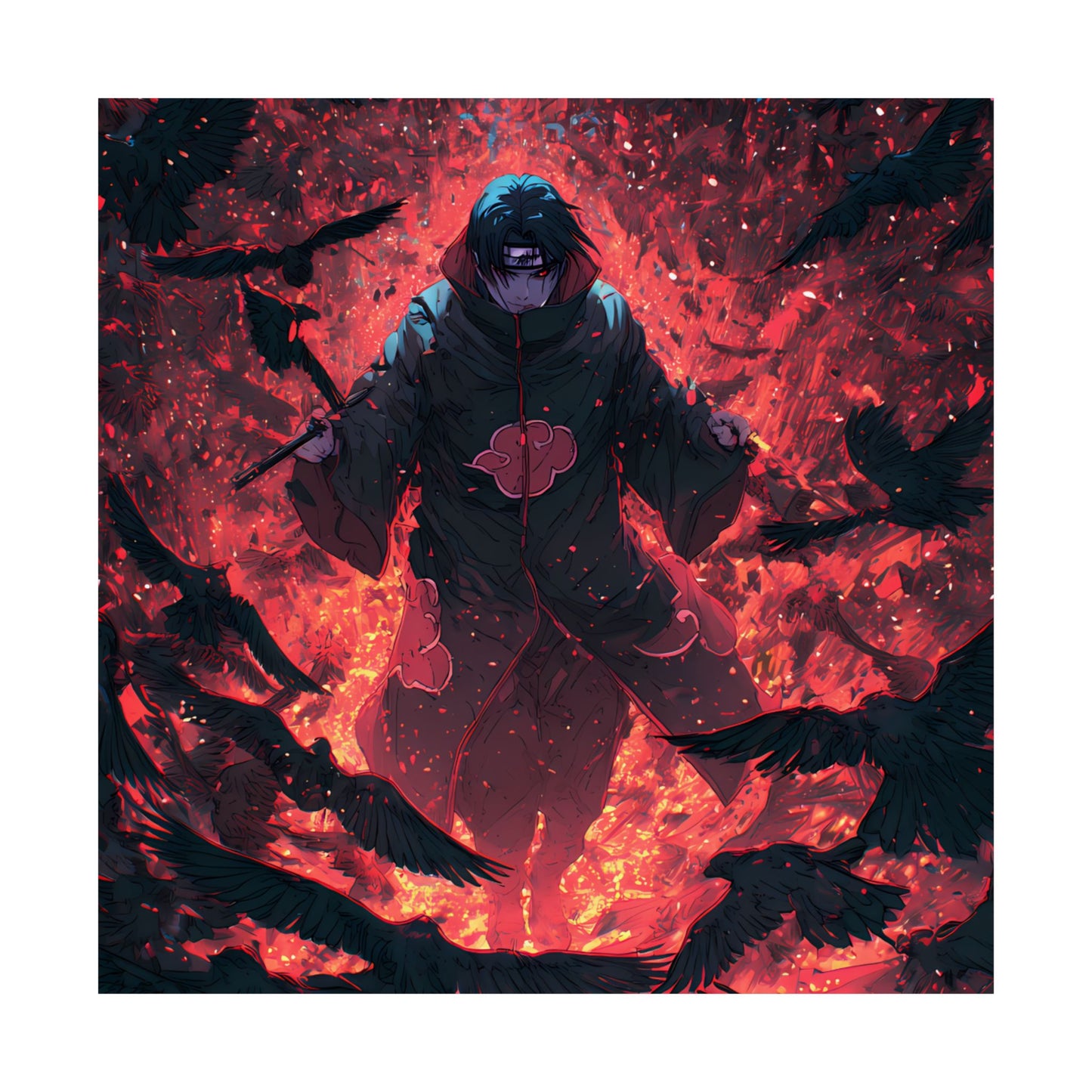 Itachi Uchiha, Tsukuyomi Naruto Shippuden Anime Fan Art Vertical Poster Wall Art