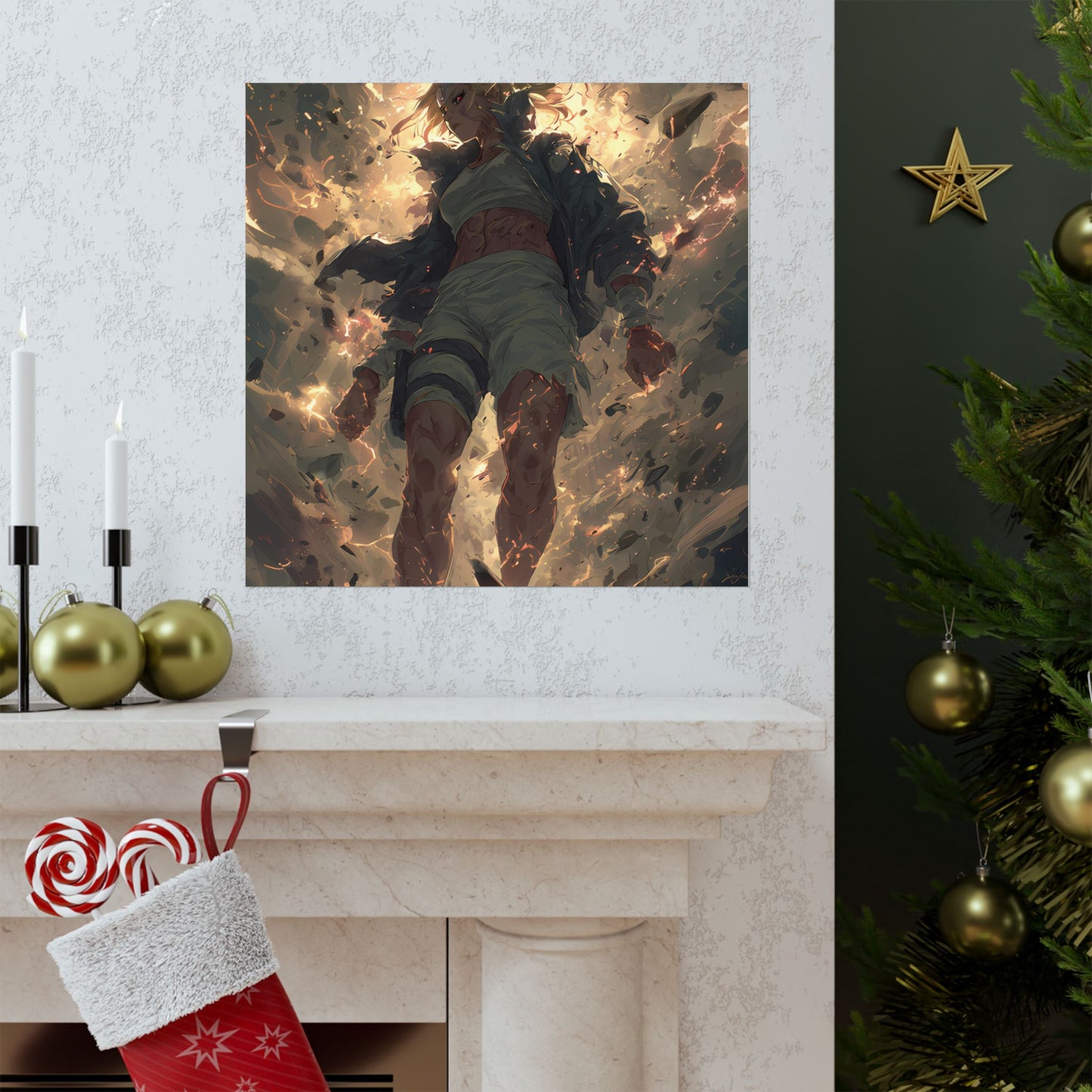 Tsunade Senju, Naruto Shippuden Anime Fan Art Matte Vertical Poster Wall Art