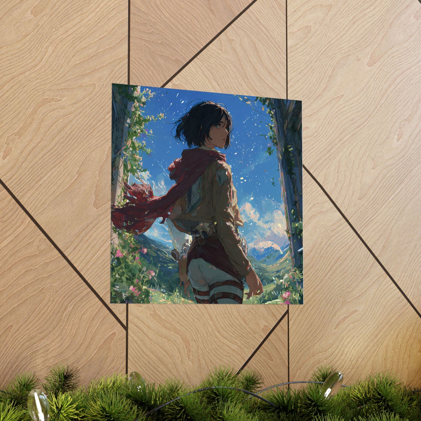 Mikasa Ackerman, Attack On Titan Anime Fan Art Matte Vertical Poster Wall Art