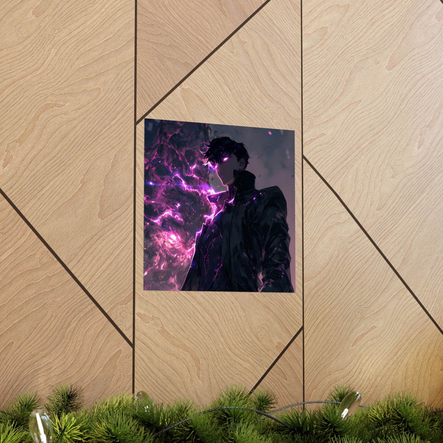 Solo Leveling Sung Jinwoo Shadow Monarch Anime Fan Art Matte Vertical Poster Wall Art