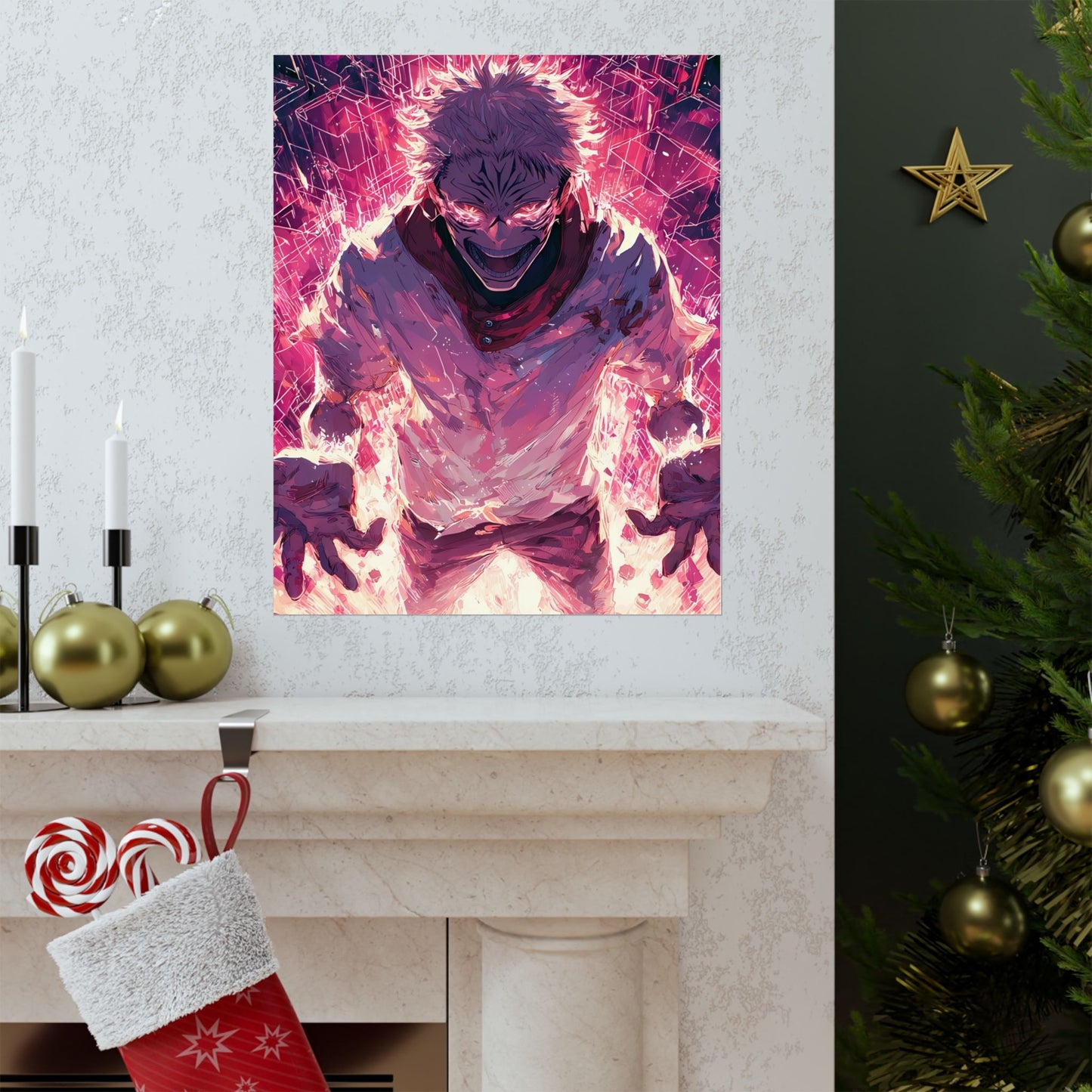 Ryomen Sukuna, Jujutsu Kaisen Anime Fan Art Vertical Poster Wall Art