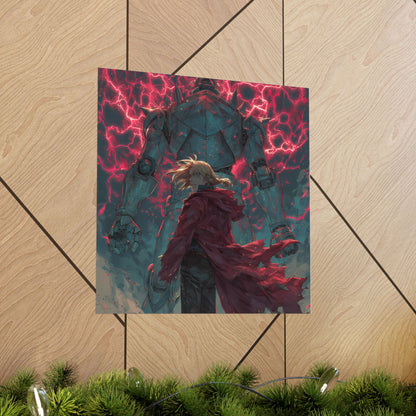 Edward and Alphonse Elric, Fullmetal Alchemist Brotherhood Anime Matte Vertical Poster Wall Art