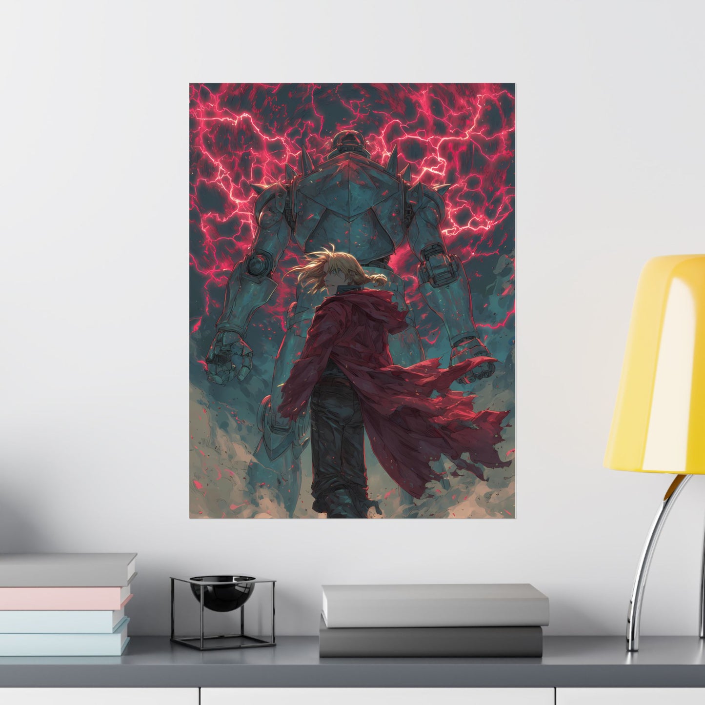 Edward and Alphonse Elric, Fullmetal Alchemist Brotherhood Anime Matte Vertical Poster Wall Art