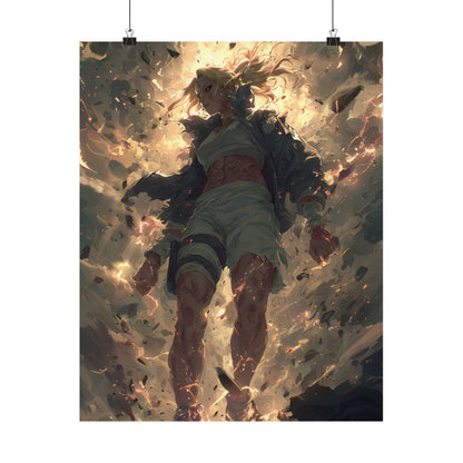 Tsunade Senju, Naruto Shippuden Anime Fan Art Matte Vertical Poster Wall Art