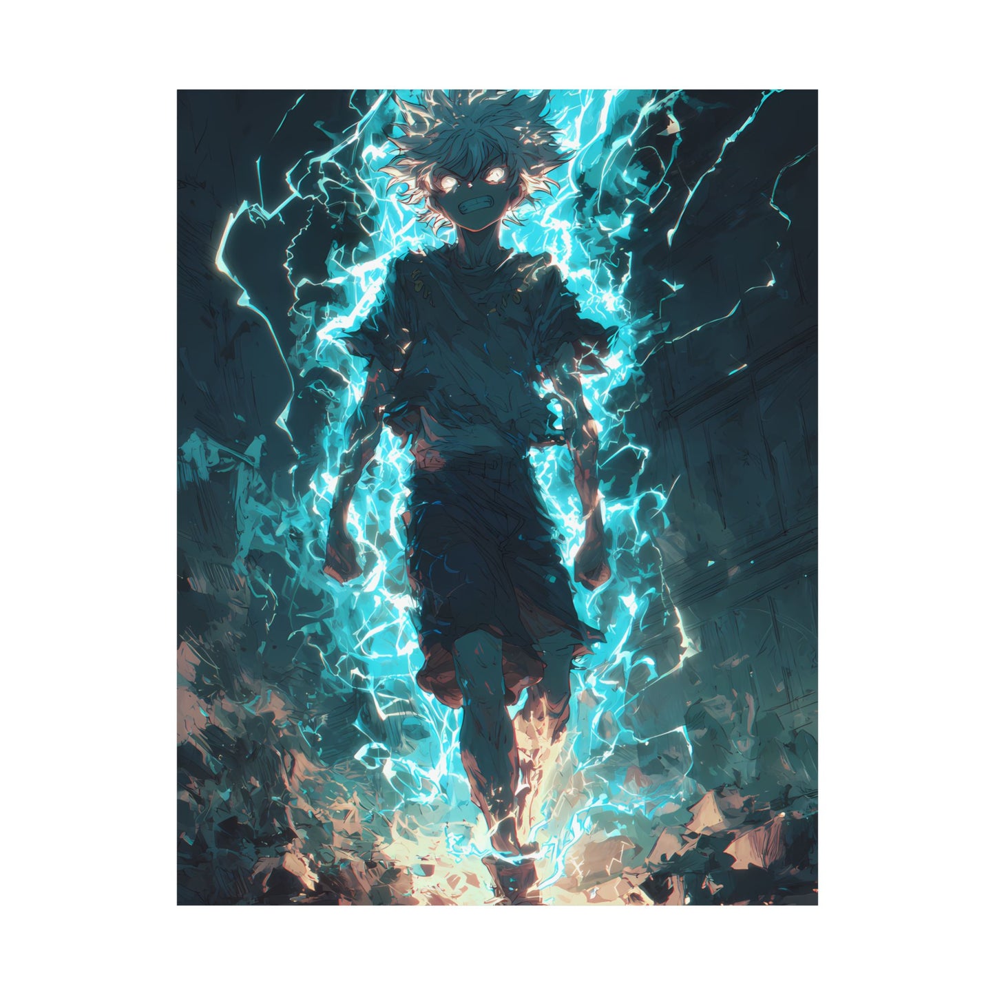 Killua Zoldyck Godspeed, Hunter X Hunter Anime Matte Vertical Poster Wall Art