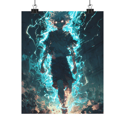 Killua Zoldyck Godspeed, Hunter X Hunter Anime Matte Vertical Poster Wall Art