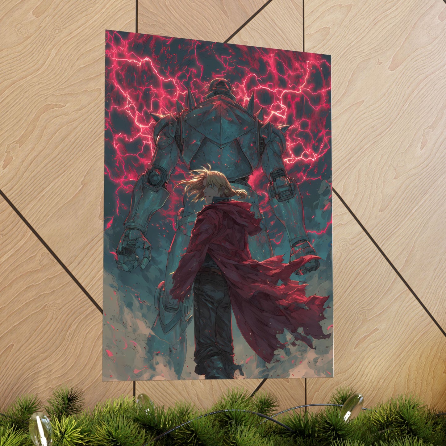 Edward and Alphonse Elric, Fullmetal Alchemist Brotherhood Anime Matte Vertical Poster Wall Art