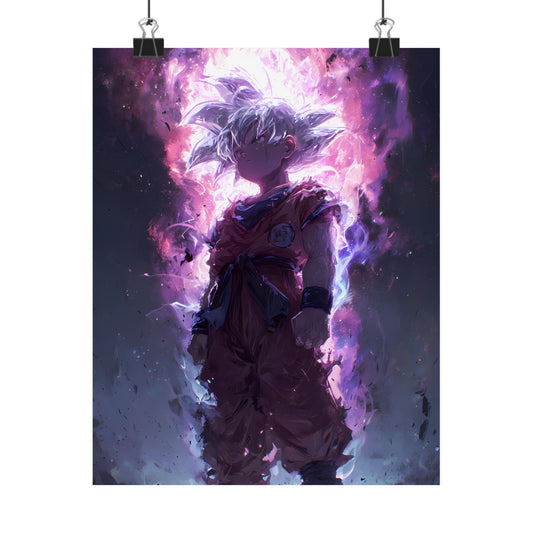 Ultra Instinct Kid Goku, UI Dragon Ball Super Matte Vertical Poster Wall Art