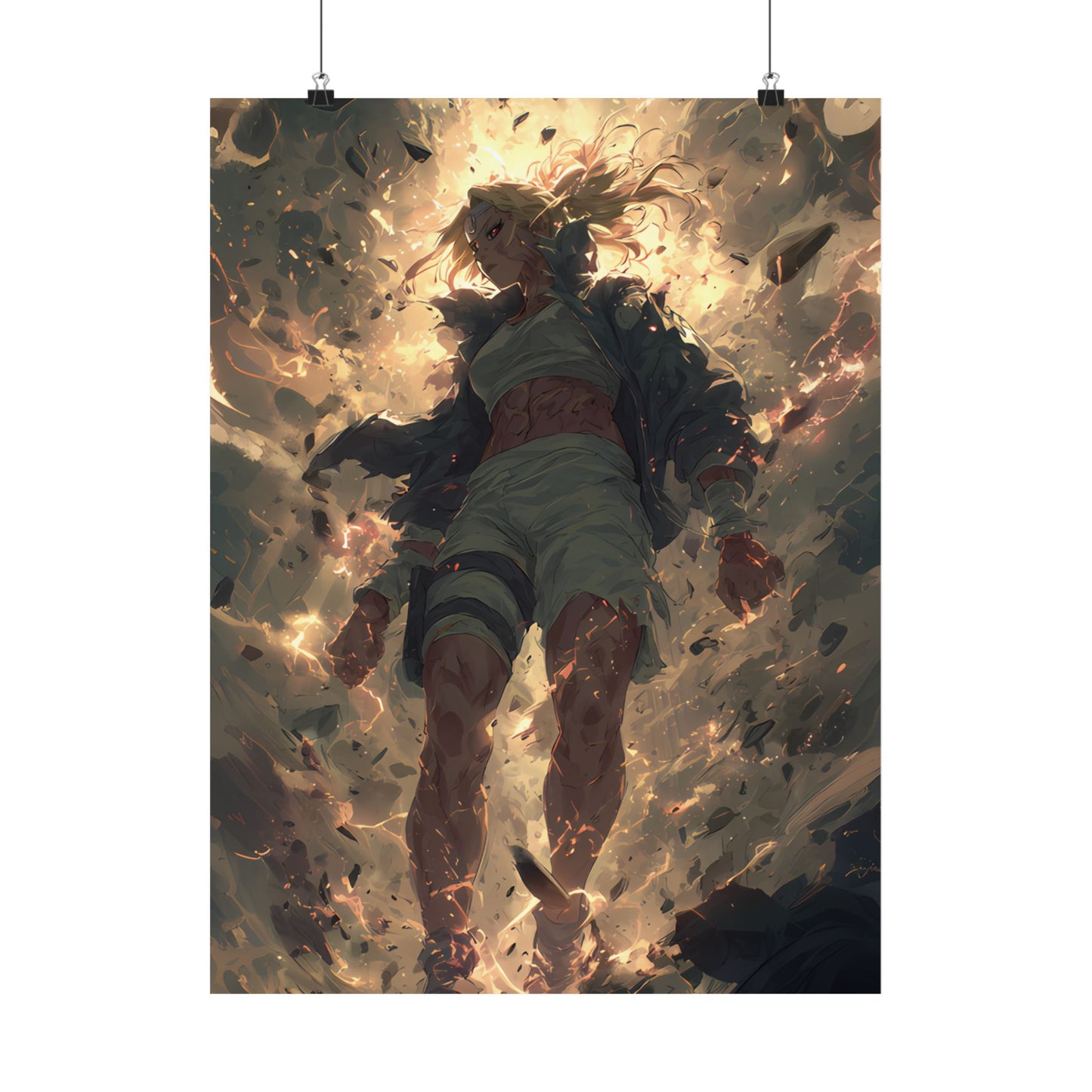 Tsunade Senju, Naruto Shippuden Anime Fan Art Matte Vertical Poster Wall Art