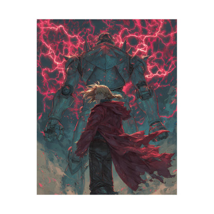 Edward and Alphonse Elric, Fullmetal Alchemist Brotherhood Anime Matte Vertical Poster Wall Art