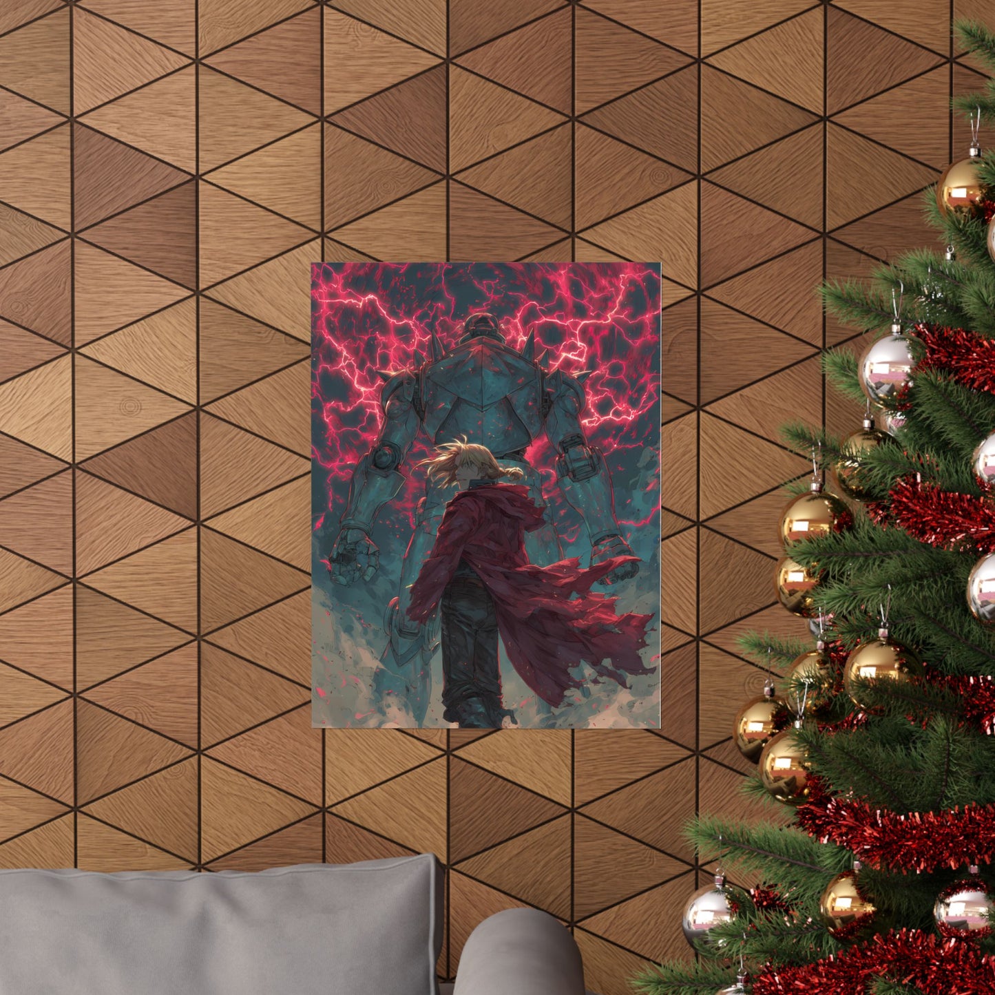 Edward and Alphonse Elric, Fullmetal Alchemist Brotherhood Anime Matte Vertical Poster Wall Art