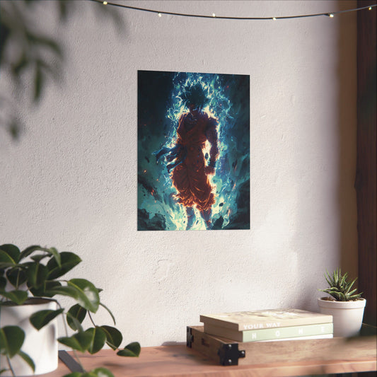 Super Saiyan Blue Goku, Dragon Ball Super Anime Fan Art Matte Vertical Poster Wall Art
