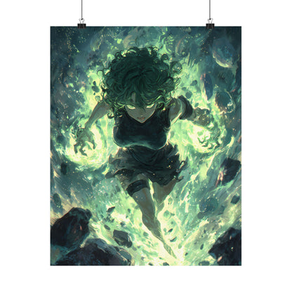Tornado Of Terror Tatsumaki, One Punch Man Anime Matte Vertical Poster Wall Art