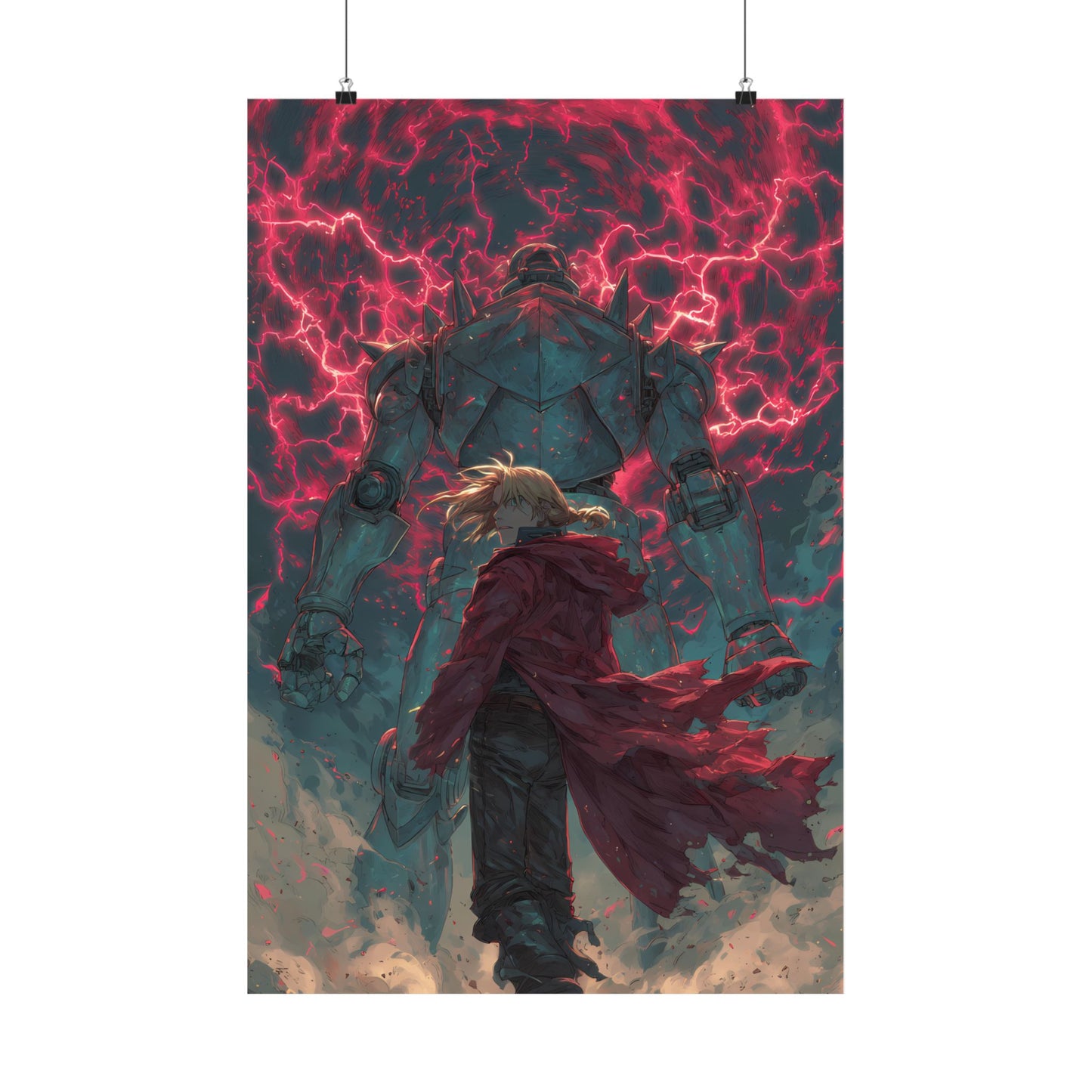 Edward and Alphonse Elric, Fullmetal Alchemist Brotherhood Anime Matte Vertical Poster Wall Art