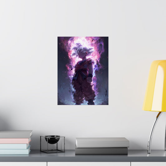 Ultra Instinct Kid Goku, UI Dragon Ball Super Matte Vertical Poster Wall Art