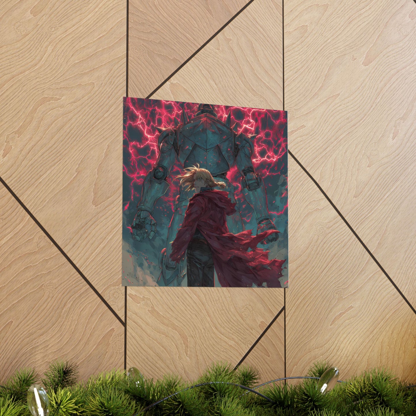 Edward and Alphonse Elric, Fullmetal Alchemist Brotherhood Anime Matte Vertical Poster Wall Art