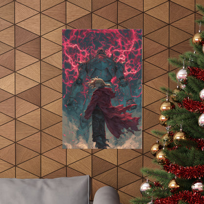 Edward and Alphonse Elric, Fullmetal Alchemist Brotherhood Anime Matte Vertical Poster Wall Art