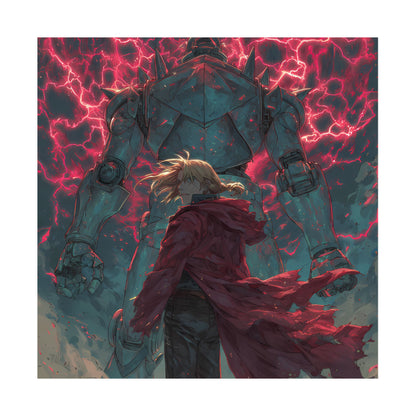 Edward and Alphonse Elric, Fullmetal Alchemist Brotherhood Anime Matte Vertical Poster Wall Art