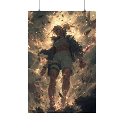 Tsunade Senju, Naruto Shippuden Anime Fan Art Matte Vertical Poster Wall Art