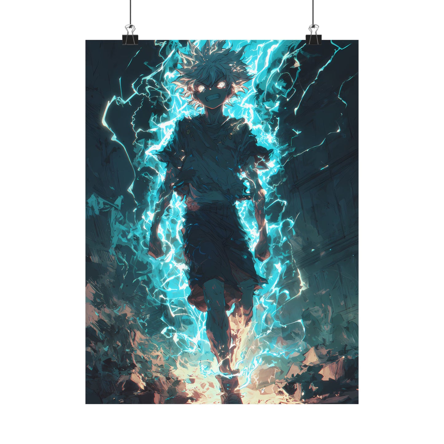 Killua Zoldyck Godspeed, Hunter X Hunter Anime Matte Vertical Poster Wall Art