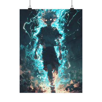Killua Zoldyck Godspeed, Hunter X Hunter Anime Matte Vertical Poster Wall Art