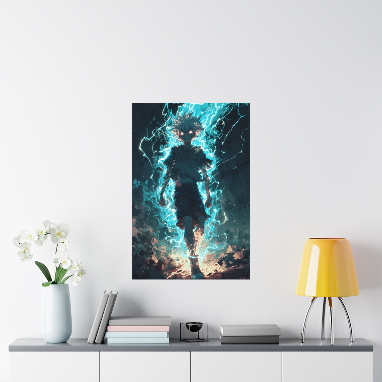 Killua Zoldyck Godspeed, Hunter X Hunter Anime Matte Vertical Poster Wall Art