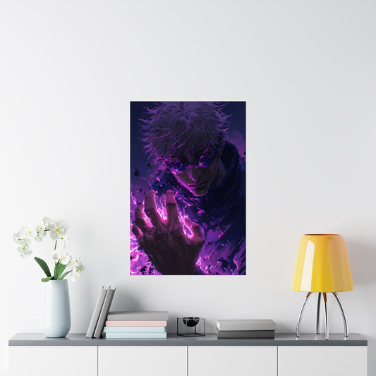 Gojo Satoru, Limitless Power Jujutsu Kaisen Anime Matte Vertical Poster Wall Art